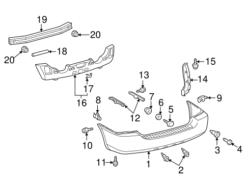 BODY/BUMPER & COMPONENTS - REAR for 2007 Toyota Highlander #1