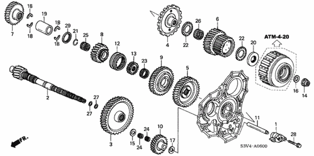AT Countershaft ('01-'02) for 2001 Acura MDX #0