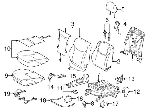 BODY/PASSENGER SEAT COMPONENTS for 2015 Toyota Prius V #1