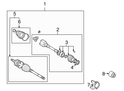 FRONT SUSPENSION/DRIVE AXLES for 2013 Scion xB #1