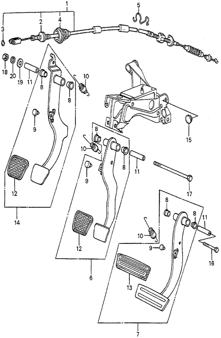CHASSIS/BRAKE PEDAL - CLUTCH PEDAL for 1985 Honda ACCORD HATCHBACK #1