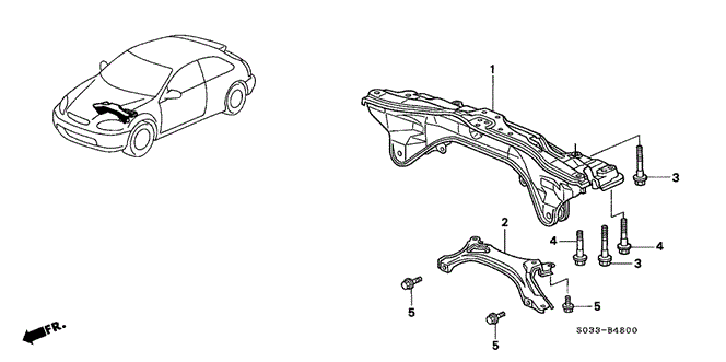 BODY / AIR CONDITIONING/REAR BEAM for 1996 Honda CIVIC HATCHBACK #1