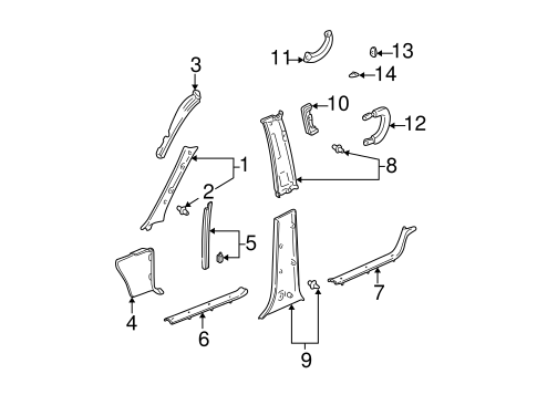 BODY/INTERIOR TRIM - PILLARS for 2006 Toyota Sequoia #1