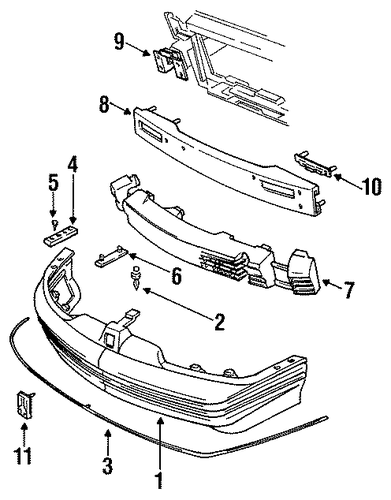Cutlass Supreme BUMPER & COMPONENTS - FRONT 2