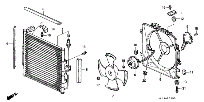 Body/Air Conditioning/A/C Air Conditioner (Condenser) for 1992 Honda CIVIC HATCHBACK #1