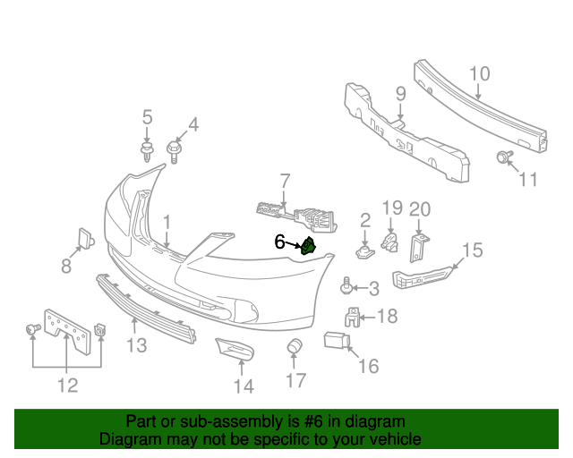 Bumper Cover Retainer Clip for 2012 Lexus ES3505387950020 Find Toyota Parts at Discount