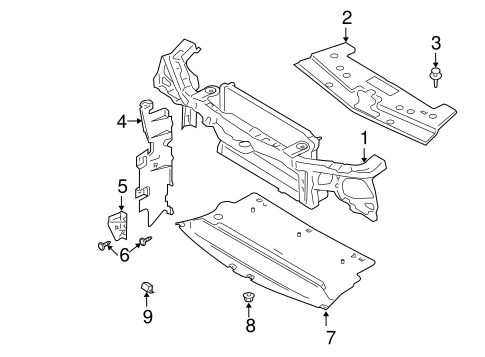 Body/Radiator Support for 2007 Ford Mustang #1