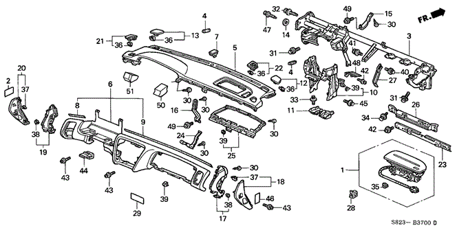 INTERIOR / BUMPER/INSTRUMENT PANEL for 2002 Honda ACCORD COUPE #1