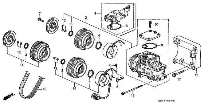 BODY / AIR CONDITIONING/A/C COMPRESSOR (V6) (1) for 1999 Honda ACCORD SEDAN #1