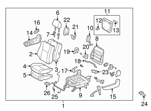 BODY/PASSENGER SEAT COMPONENTS for 2011 Toyota Sequoia #3