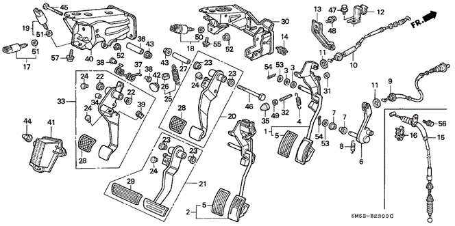 CHASSIS/PEDALS for 1993 Honda ACCORD 5-DOOR #1