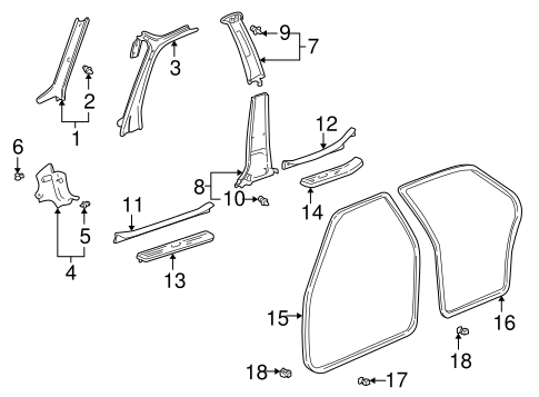 BODY/INTERIOR TRIM - PILLARS for 2002 Toyota Prius #1