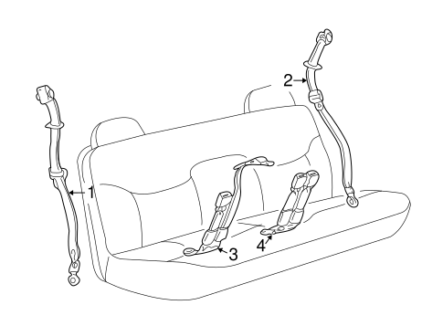 C2500 Pickup REAR SEAT BELTS