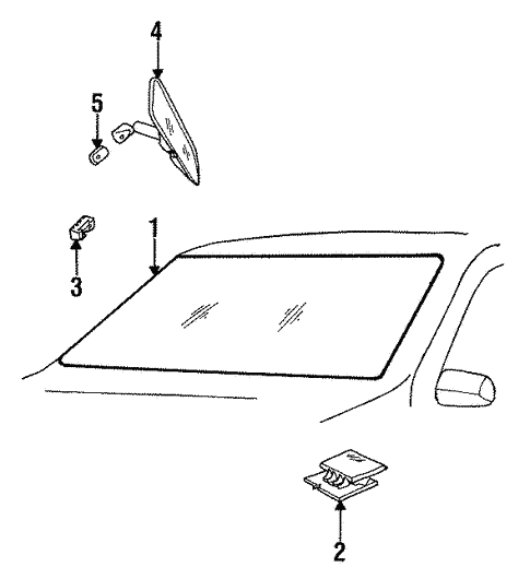 Glass - Windshield for 1993 Chrysler Town & Country #0