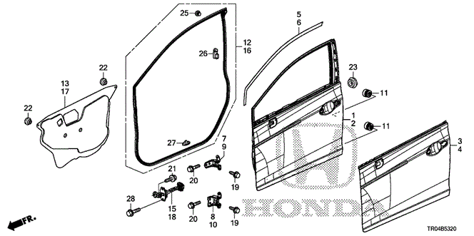 Body/Air Conditioning/Front Door Panels for 2012 Honda CIVIC SEDAN #1