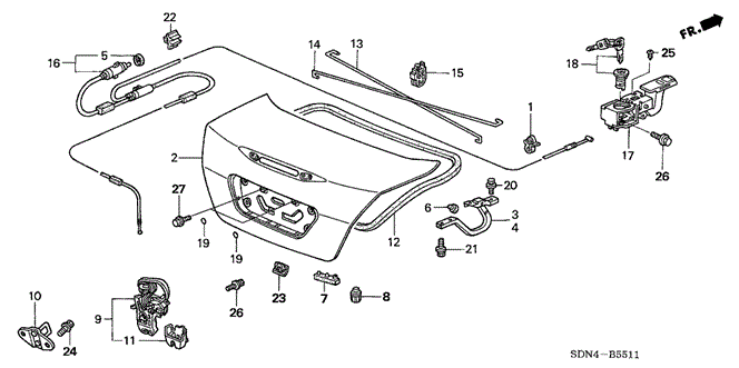 BODY / AIR CONDITIONING/TRUNK LID ('06) for 2006 Honda ACCORD COUPE #1