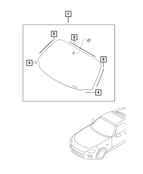 Glass and Interior Rear View Mirror for 2019 Fiat 124 Spider #2