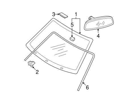Glass - Windshield for 2007 Kia Spectra #0