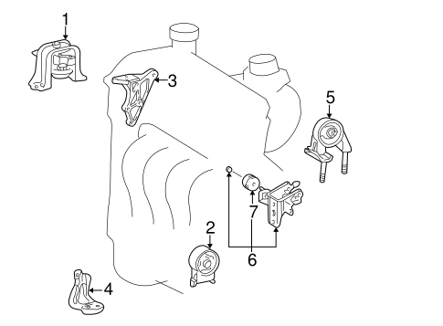 ENGINE/ENGINE & TRANS MOUNTING for 2005 Toyota Echo #1