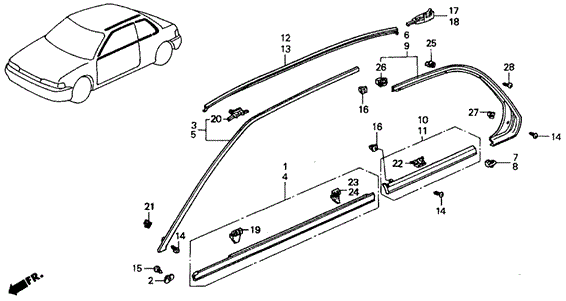 INTERIOR / BUMPER/MOLDING for 1991 Honda ACCORD COUPE #1