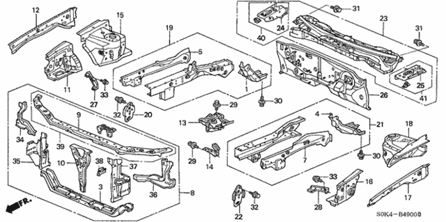 Body/Air Conditioning/Front Bulkhead for 2002 Acura TL SEDAN #1