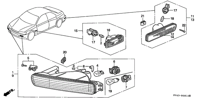 1995 Honda ACCORD SEDAN V6 EX (LEATHER/V-6) LAMP UNIT, L. - (33352SV4A01) 1995 Honda ACCORD SEDAN V6 EX (LEATHER/V-6) LAMP UNIT, L. - (33352SV4A01)