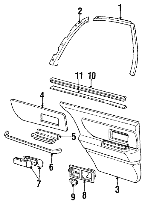 Interior Trim - Rear Door for 1998 Oldsmobile 88 #0