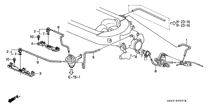 ENGINE/INSTALL PIPE - TUBING (V6) (2) for 1999 Honda ACCORD SEDAN #1
