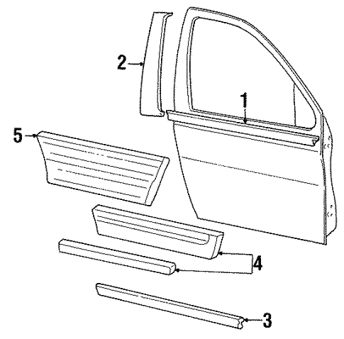 Exterior Trim - Front Door for 2000 Ford Windstar #0