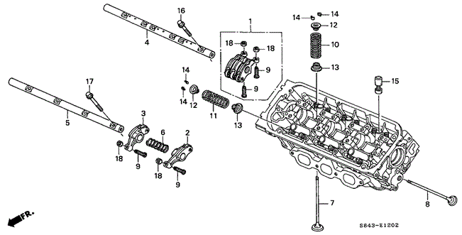ENGINE/VALVE - ROCKER ARM (FR.) (V6) for 1998 Honda ACCORD COUPE #1