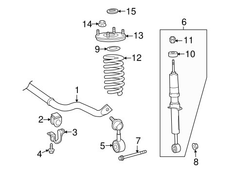 FRONT SUSPENSION/STABILIZER BAR & COMPONENTS for 2011 Toyota Sequoia #2