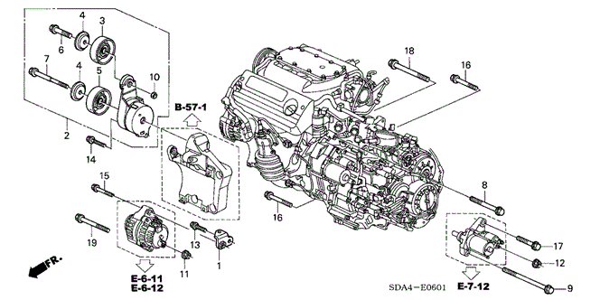 Engine/Alternator Bracket (V6) for 2003 Honda ACCORD SEDAN #1