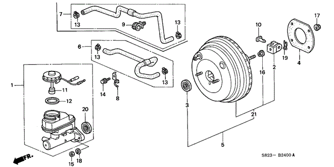 CHASSIS/BRAKE MASTER CYLINDER - MASTER POWER (1) for 2001 Honda ACCORD COUPE #1