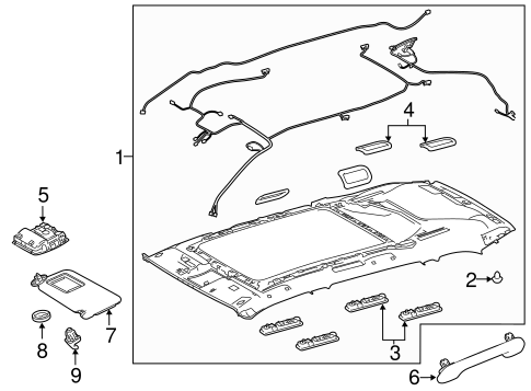 Body/Interior Trim - Roof for 2016 Toyota Highlander #2