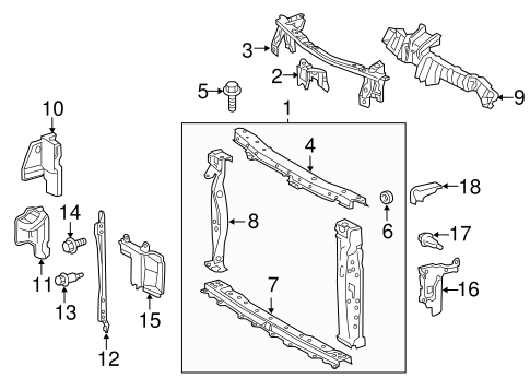 BODY/RADIATOR SUPPORT for 2012 Scion iQ #1