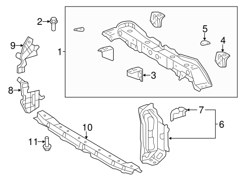 BODY/RADIATOR SUPPORT for 2012 Toyota Yaris #1