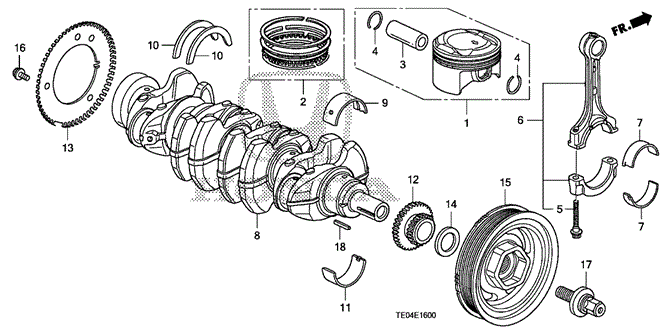 Engine/Crankshaft - Piston (L4) for 2009 Honda ACCORD COUPE #1