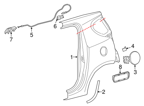 BODY/FUEL DOOR for 2015 Scion iQ #1