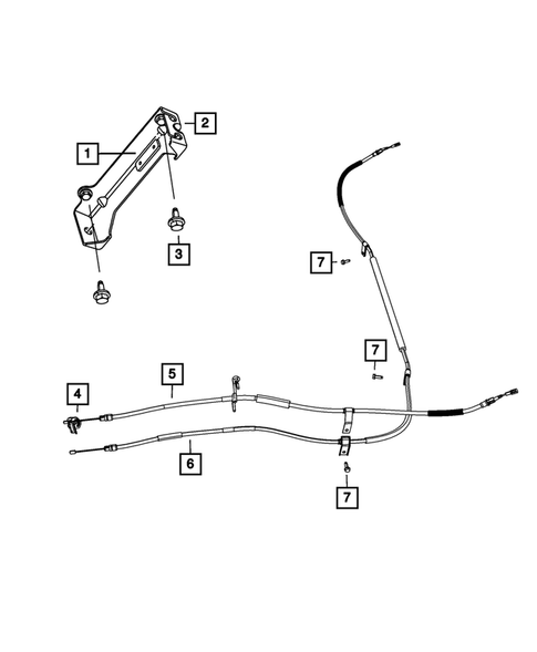 Parking Brake Lever, Cables and Rear Disc Park Brake Assembly for 2013 Chrysler Town & Country #0