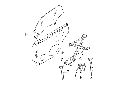 Glass - Rear Door for 2001 Subaru Outback #0