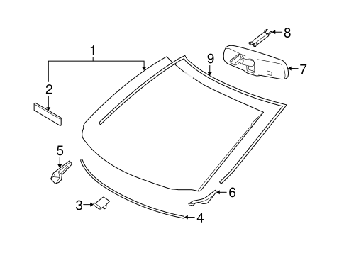 BODY/GLASS - WINDSHIELD for 2009 Toyota Highlander #1
