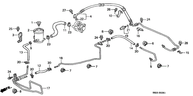 CHASSIS/P.S. HOSES - PIPES (V6) for 2001 Honda ACCORD COUPE #1