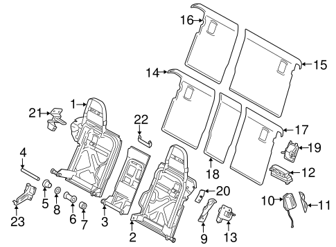 Panamera REAR SEAT COMPONENTS 3