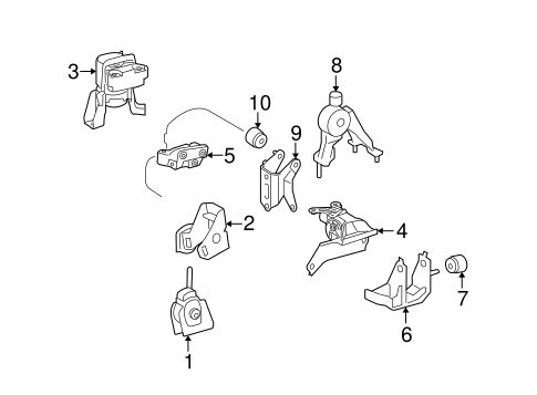 ENGINE/ENGINE & TRANS MOUNTING for 2010 Toyota Matrix #1