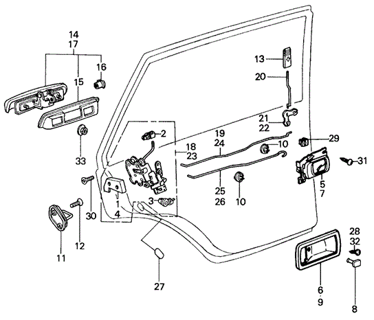 BODY / AIR CONDITIONING/REAR DOOR LOCKS for 1982 Honda CIVIC 5-DOOR #1
