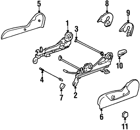 BODY/SEATS & TRACK COMPONENTS for 1998 Toyota T100 #2