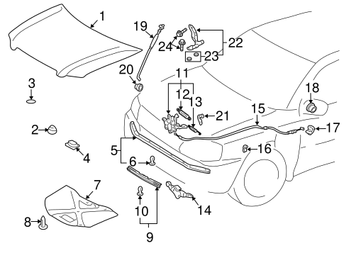 BODY/HOOD & COMPONENTS for 2003 Toyota Highlander #1