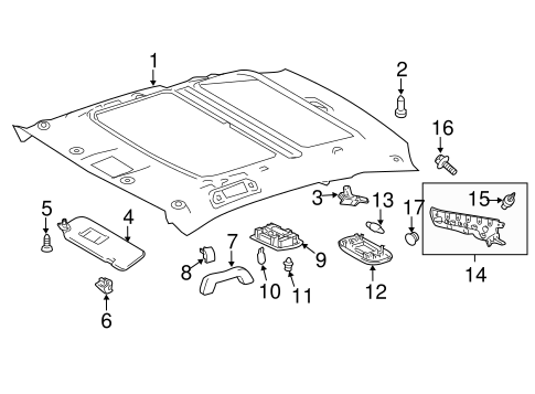 BODY/INTERIOR TRIM - ROOF for 2014 Scion tC #1