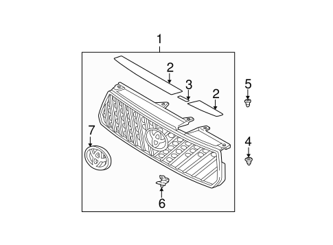 Grille & Components for 2001 Toyota RAV4 #0