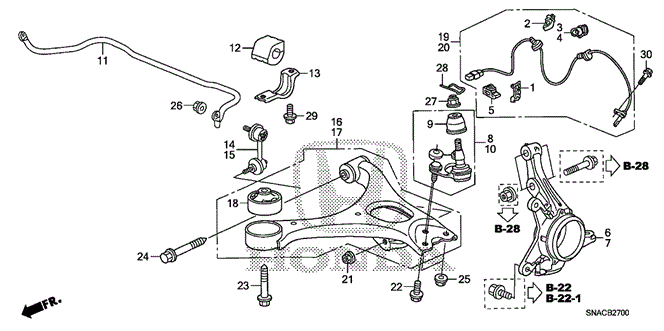 CHASSIS/KNUCKLE for 2010 Honda CIVIC SEDAN #1
